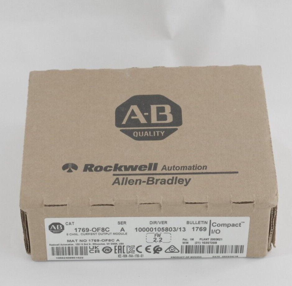 Allen Bradley 1769-OF8C SER A CompactLogix 8 Pt AO Current Module Sealed Surplus