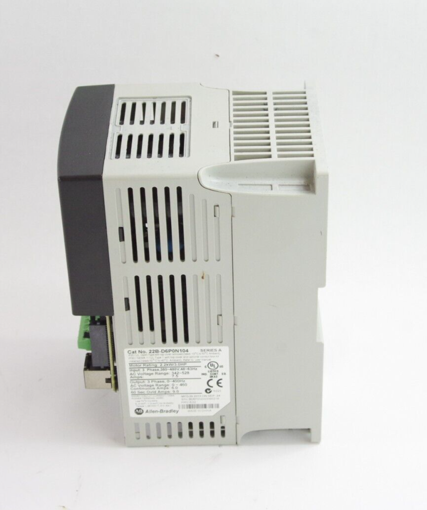 Allen Bradley 22B-D6P0N104 / 22BD6P0N104 Powerflex 3HP AC Drive *NO LOWER COVER*