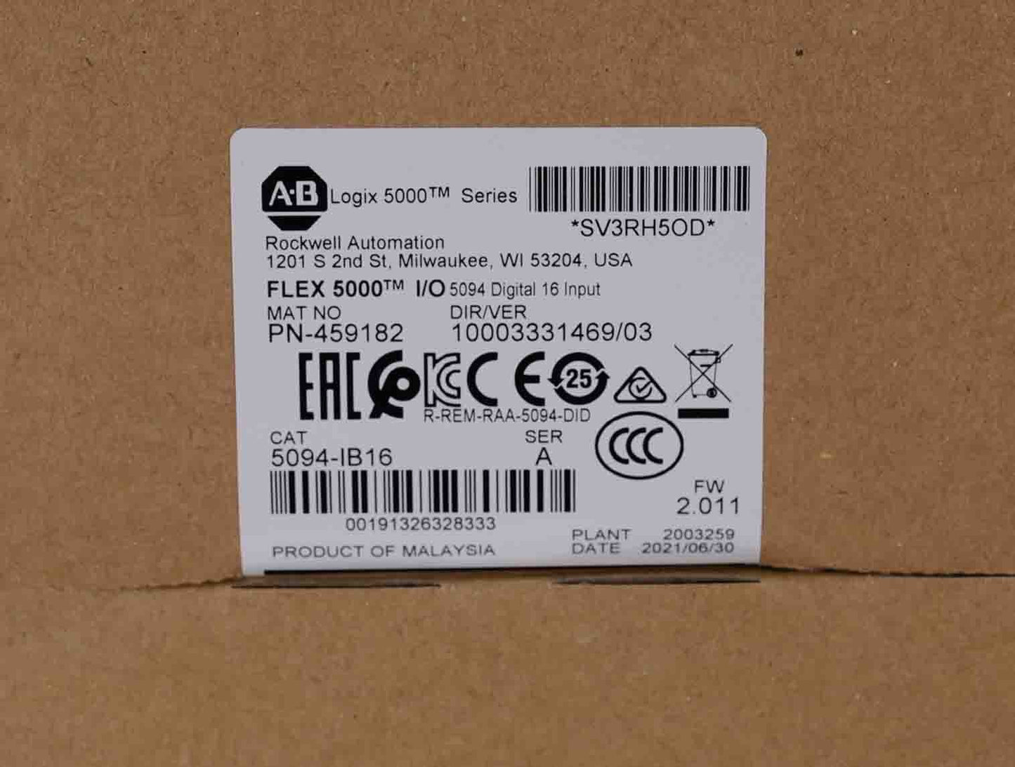 Allen Bradley 5094-IB16 /A Flex 5000 16-Pt Digital Input Module - Sealed Surplus