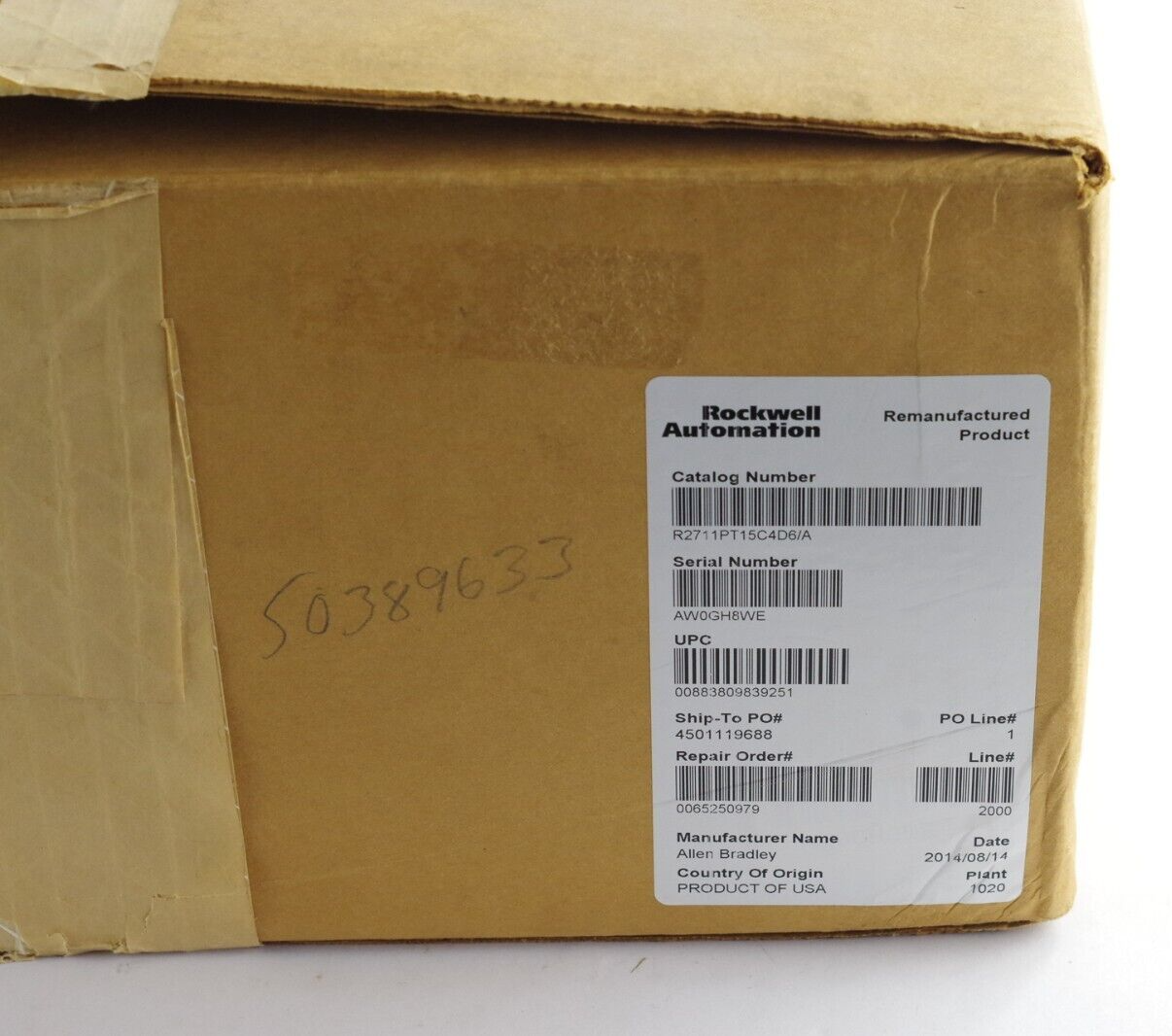 Allen Bradley 2711P-T15C4D6 Panelview Plus 1500 2711P-RP6 G RDT15C Remanufacture