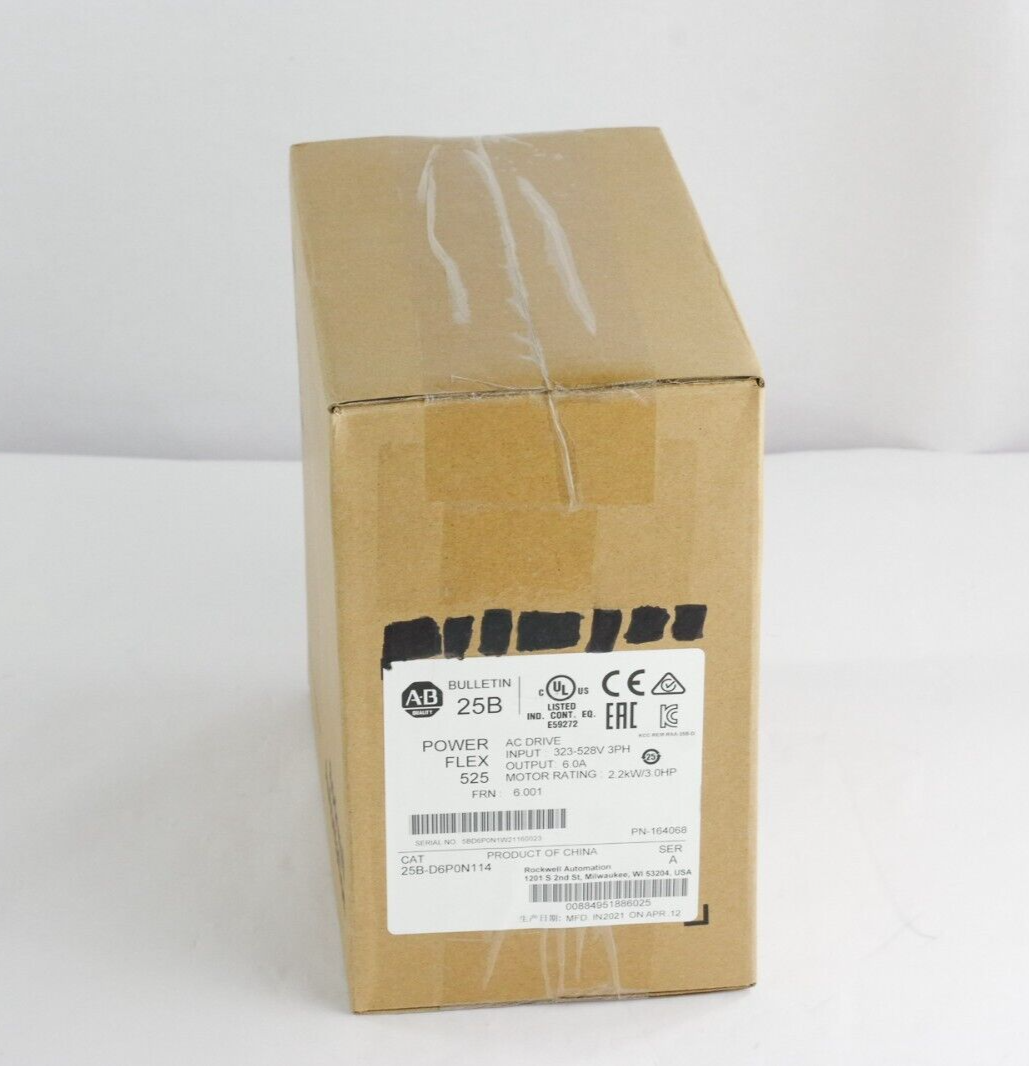 Allen Bradley 25B-D6P0N114 Ser A PowerFlex 525 AC Drive 2.2kW 3Hp Sealed Surplus