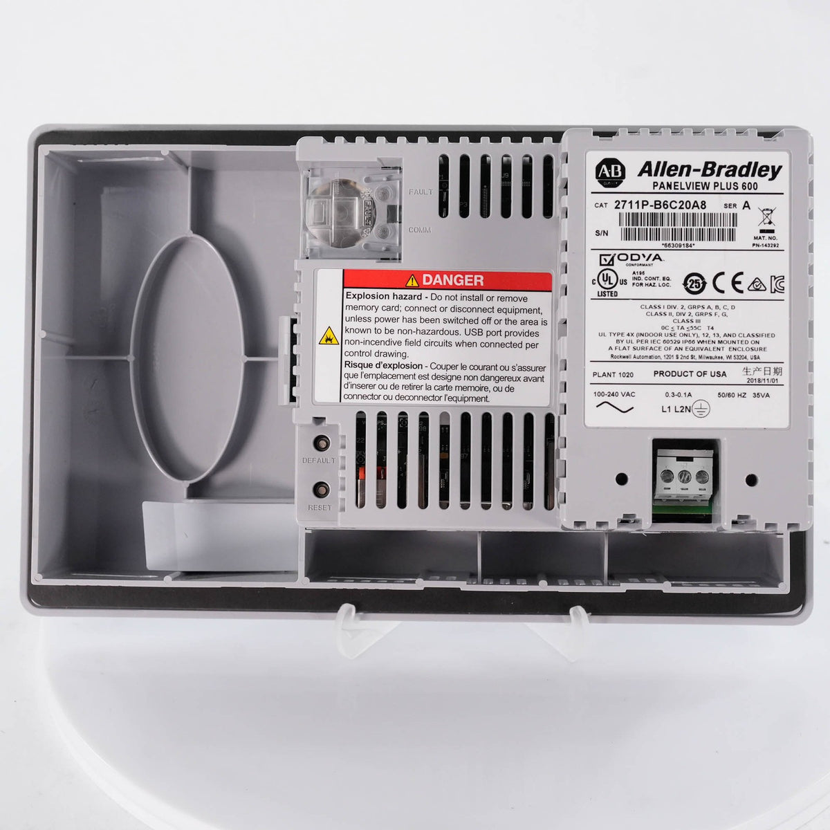 Allen Bradley 2711P-B6C20A8 Ser A PanelView Plus 600 Color HMI 100-240 VAC