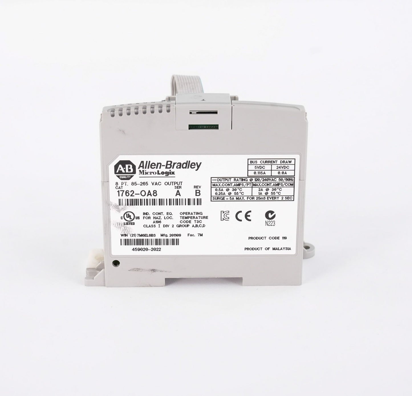 Allen Bradley 1762-OA8 /A Rev B MicroLogix 8 Point Output Module 1762OA8