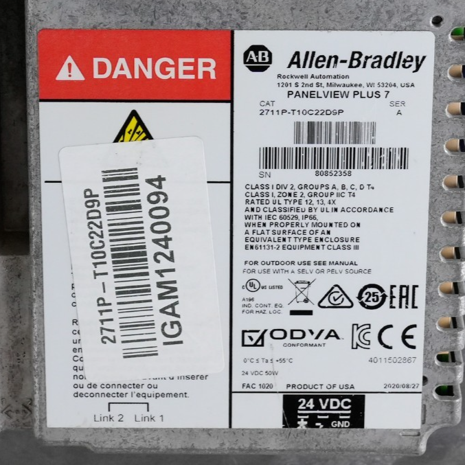 Allen Bradley 2711P-T10C22D9P /A Panelview Plus 7 Terminal - Refurbished