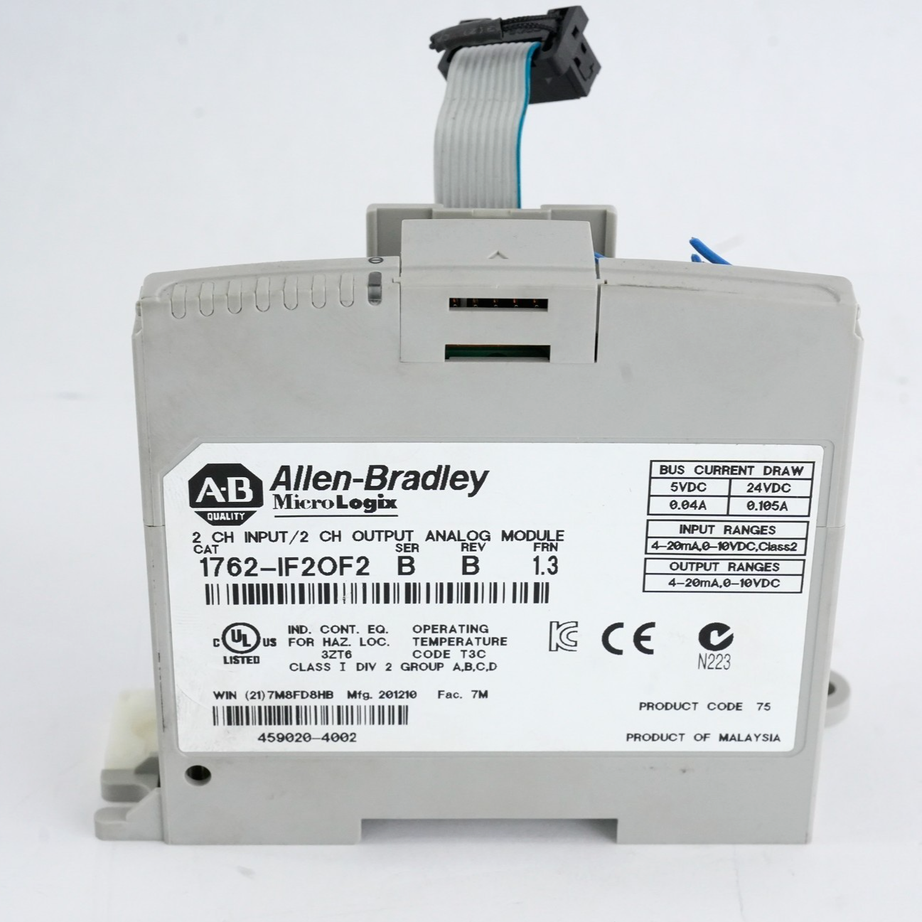 Allen Bradley 1762-IF2OF2 /B Rev B FRN 1.3 Channel Analog I/O Module