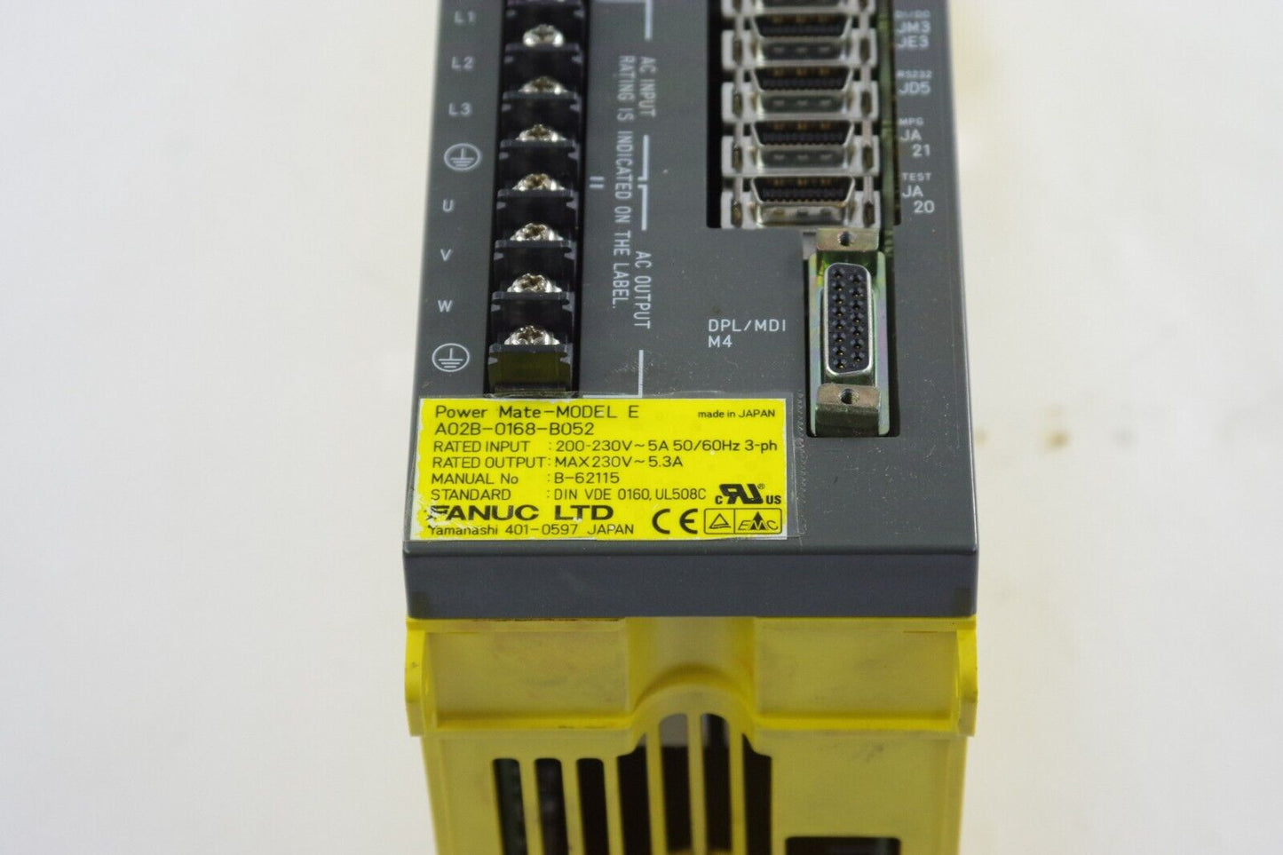 FANUC A02B-0168-B052 / A02B0168B052 Power Mate Model E 3-Phase Input 200-230V 5A