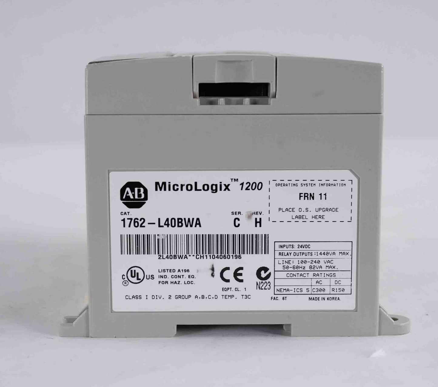 Allen Bradley 1762-L40BWA /C Rev H MicroLogix 1200 Controller 1762L40BWA