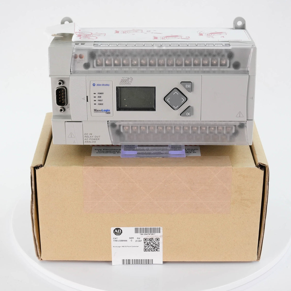 Allen Bradley 1766-L32BWAA MicroLogix 1400 PLC 120/240V AC 1766L32BWAA 32 I/O