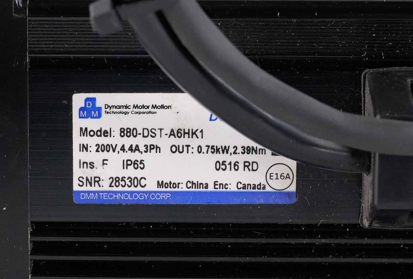 Dynamic Motor Motion 880-DST-A6HK1 AC Servo Motor 200V 0.75kW 880DSTA6HK1