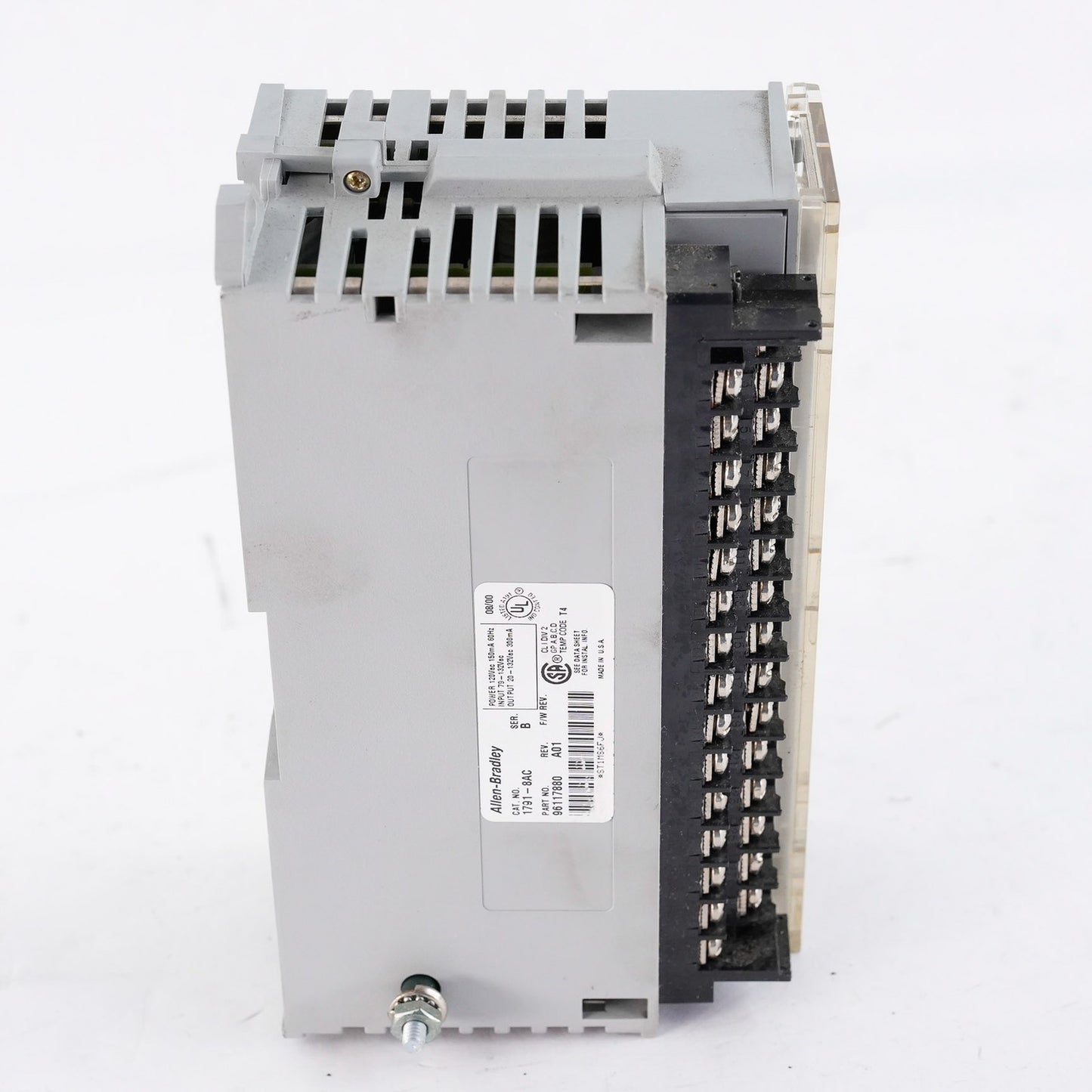 Allen Bradley 1791-8AC /B Rev. A01 Block I/O 8 Input 8 Output Module 17918AC