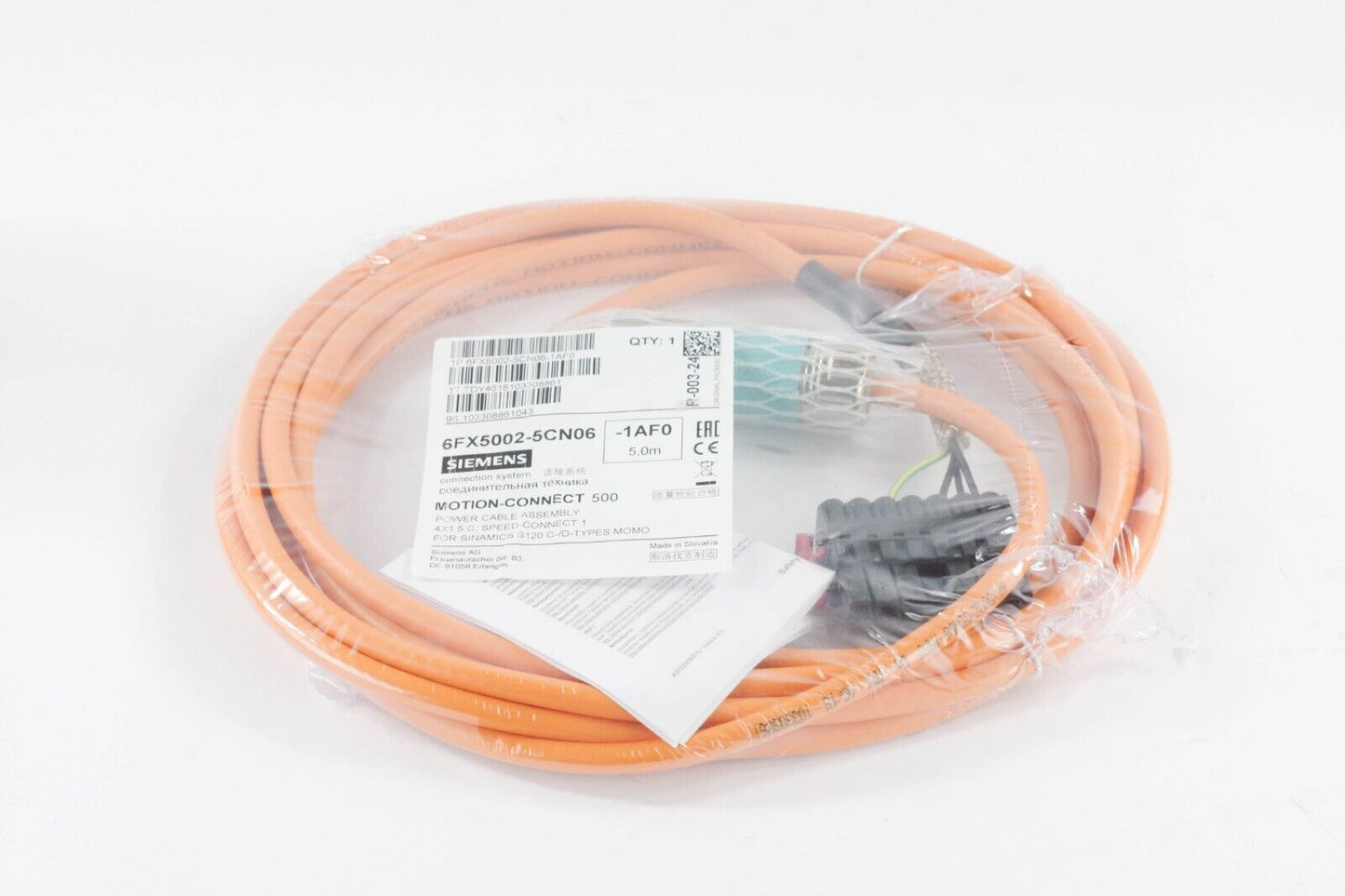 Siemens 6FX5002-5CN06-1AF0 / 6FX50025CN061AF0 MOTION-CONNECT 500 POWER CABLE