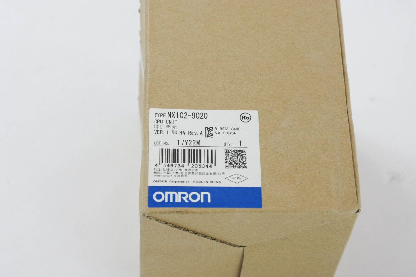 Omron NX102-9020 NX1029020 CPU Unit / NX1029020 - New Surplus