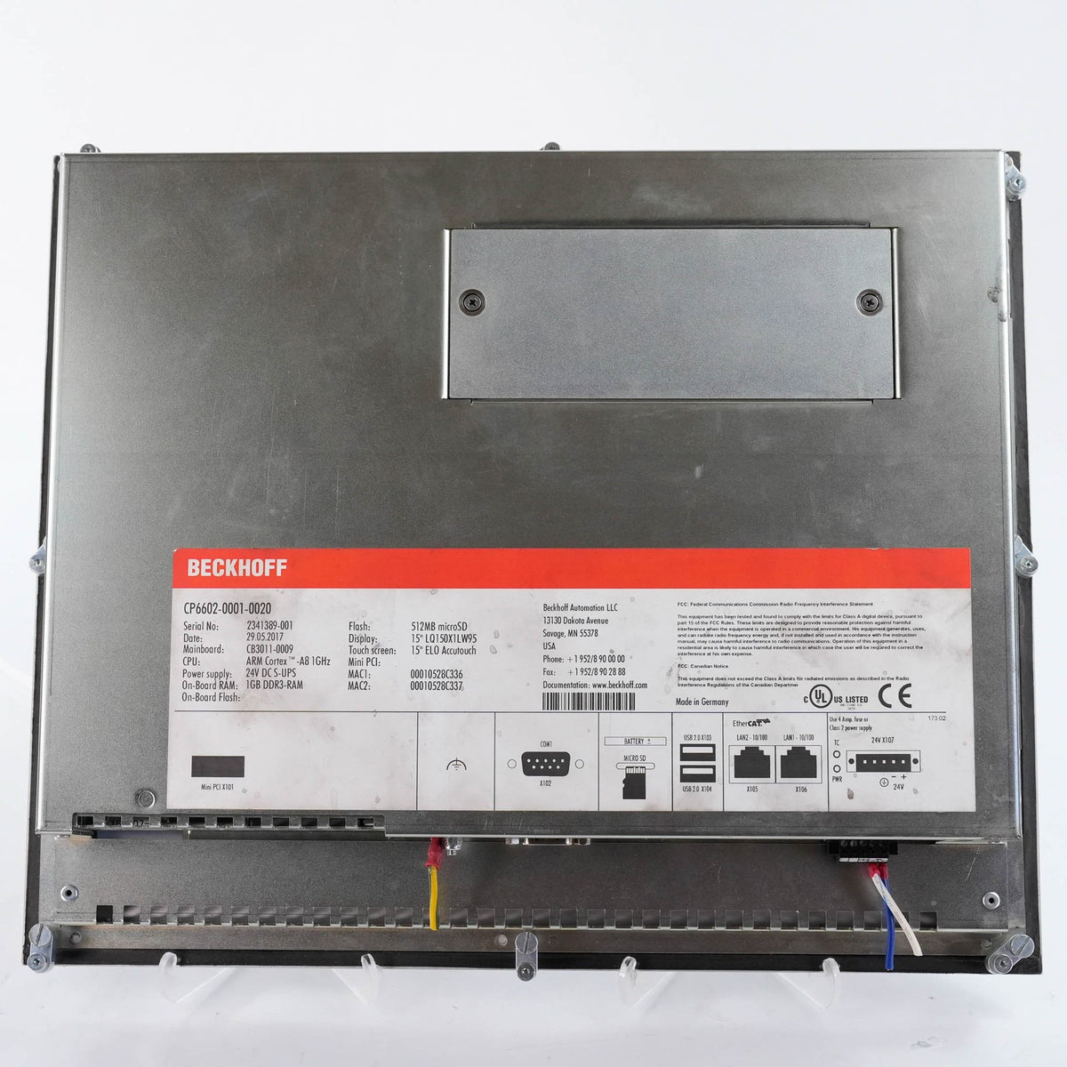 Beckhoff CP6602-0001-0020 Panel PC 5.7in Touch Screen ARM9 400MHz 24VDC