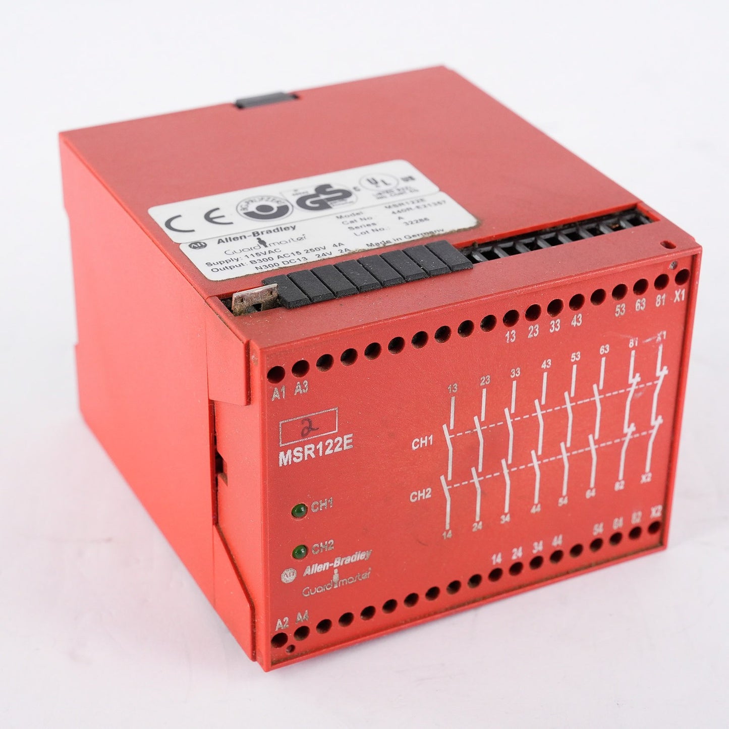 Allen Bradley 440R-E21357 /A Guardmaster MSR122E Safety Relay 115VAC 250V 4A