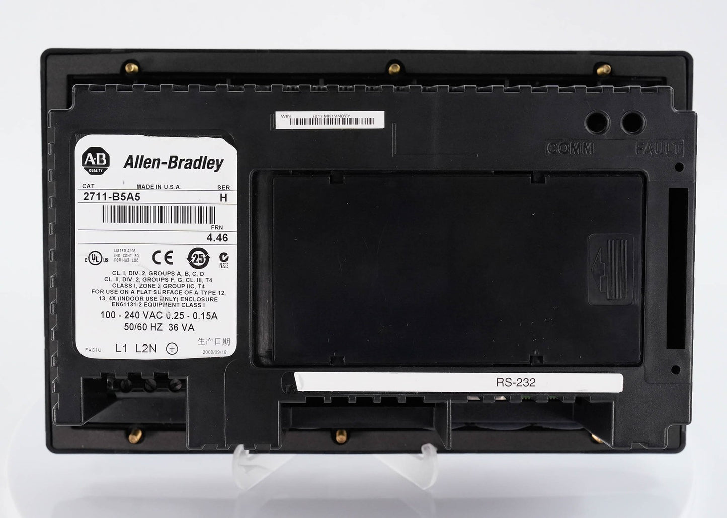 Allen Bradley 2711-B5A5 Ser H PanelView 550 Keypad/Touch HMI 120VAC 5.5 inch
