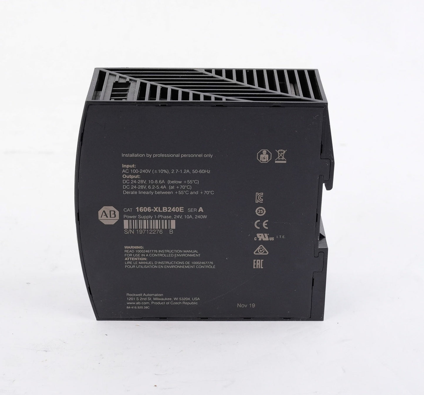 Allen Bradley 1606-XLB240E /A Power Supply 1-Phase 24V 10A 240W 1606XLB240E
