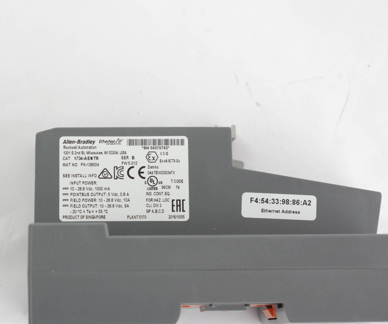 Allen Bradley 1734-AENTR /B Point I/O Network Adaptor FW 5.012
