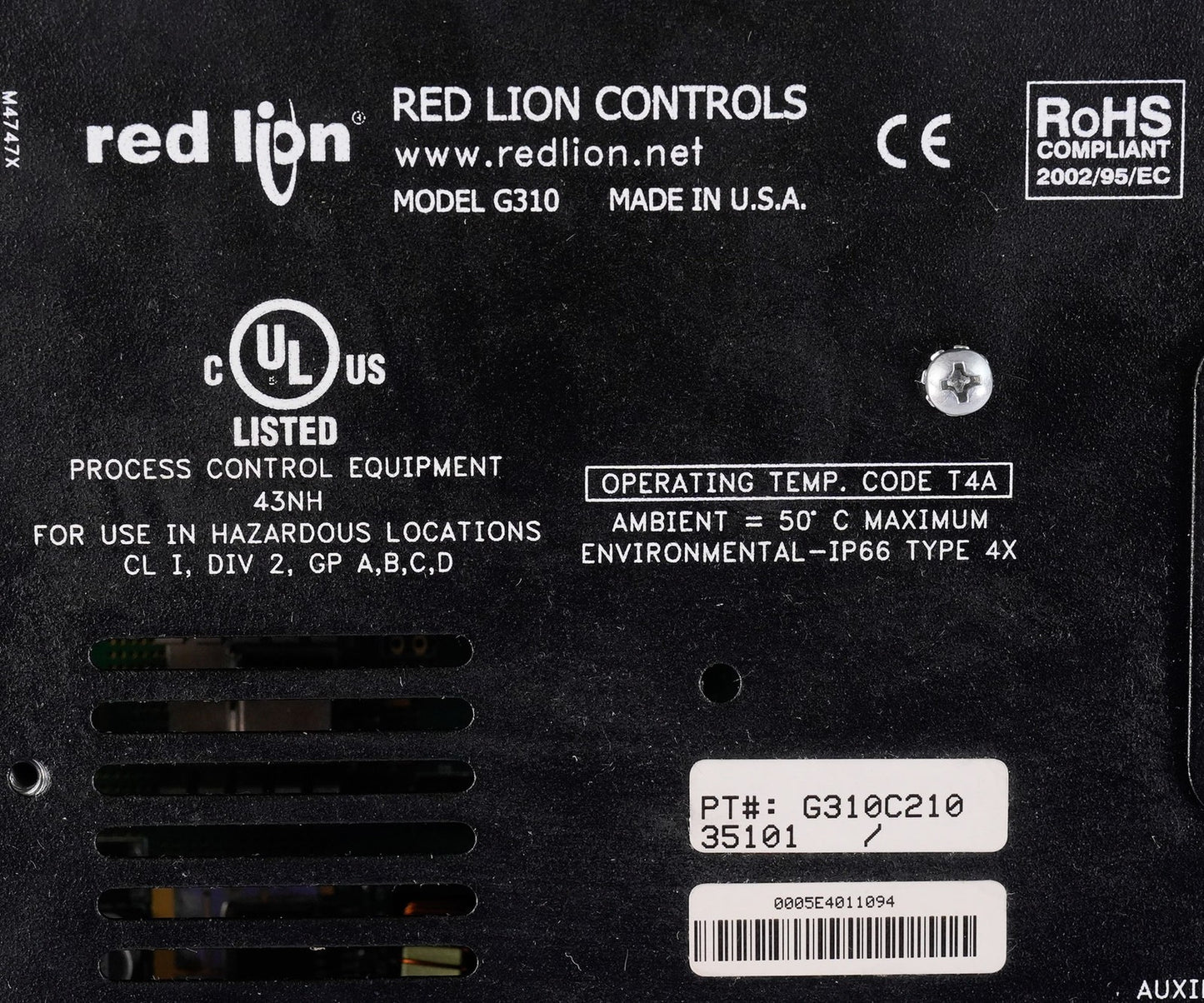 Red Lion G310C210 G3 Series 10.4" Color HMI Operator Interface Display G310