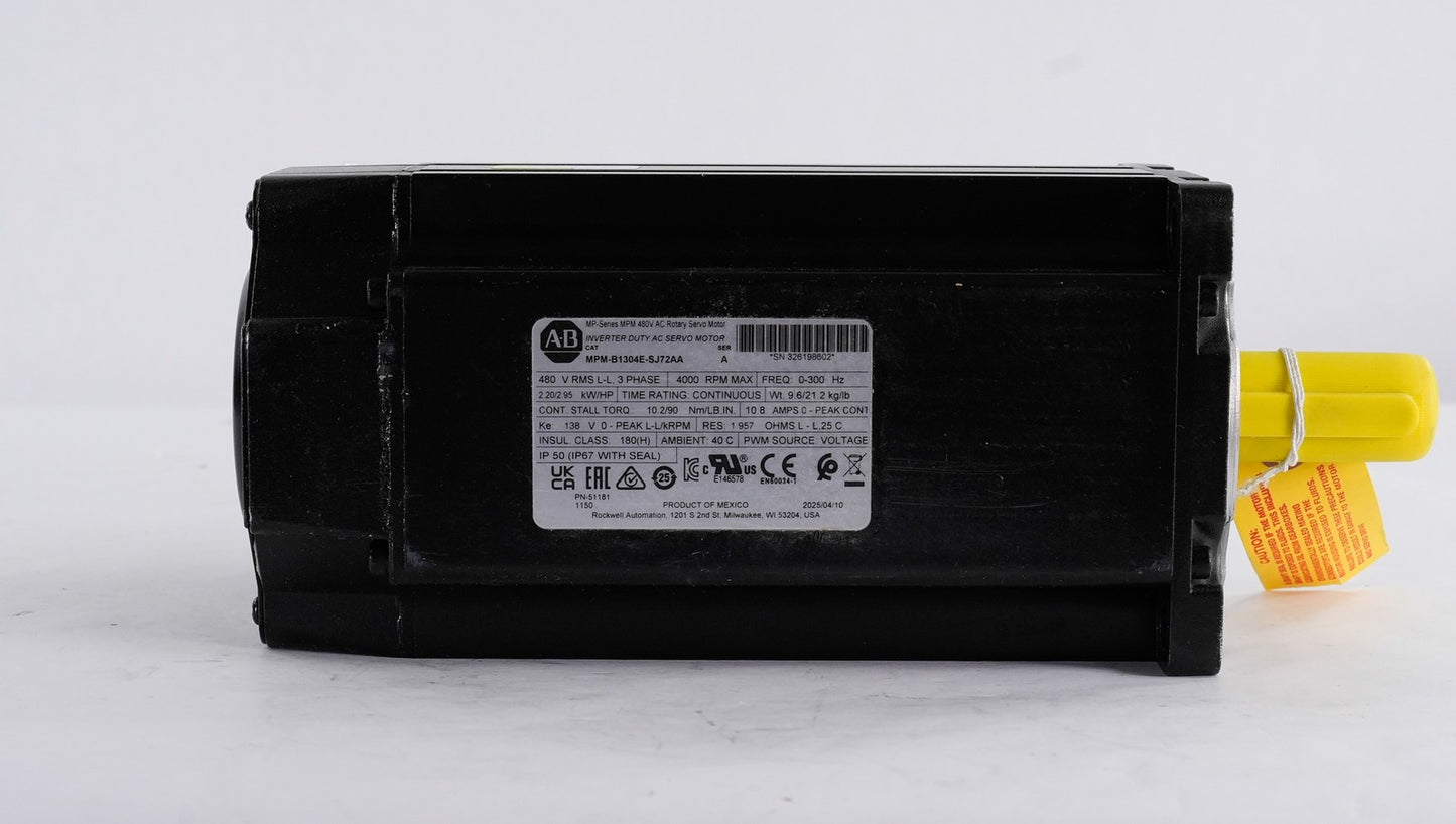 Allen Bradley MPM-B1304E-SJ72AA /A 3-Phase Inverter Duty AC Servo Motor No Box