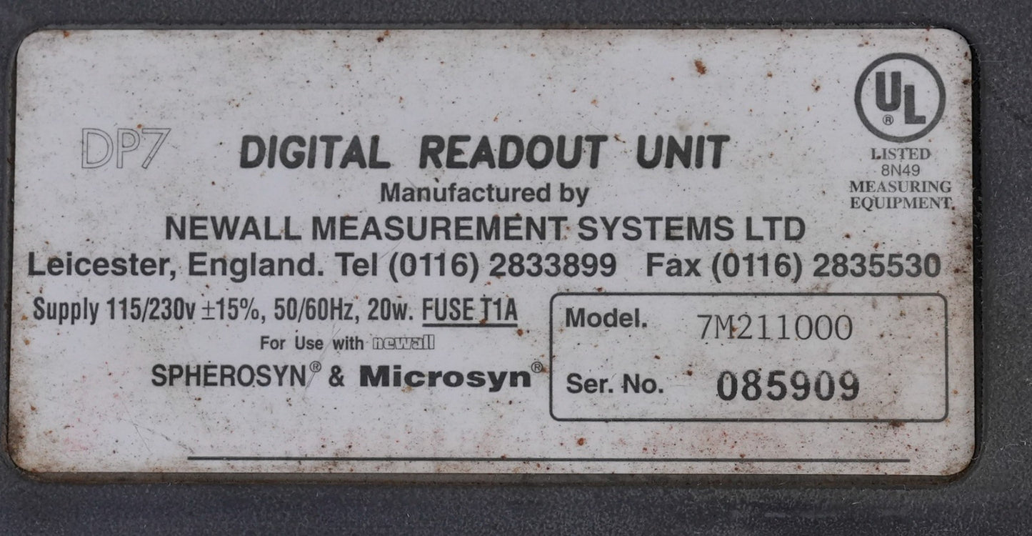 Newall Electronics 7M211000 DP7 Digital Readout Unit DP7 DRO Counter