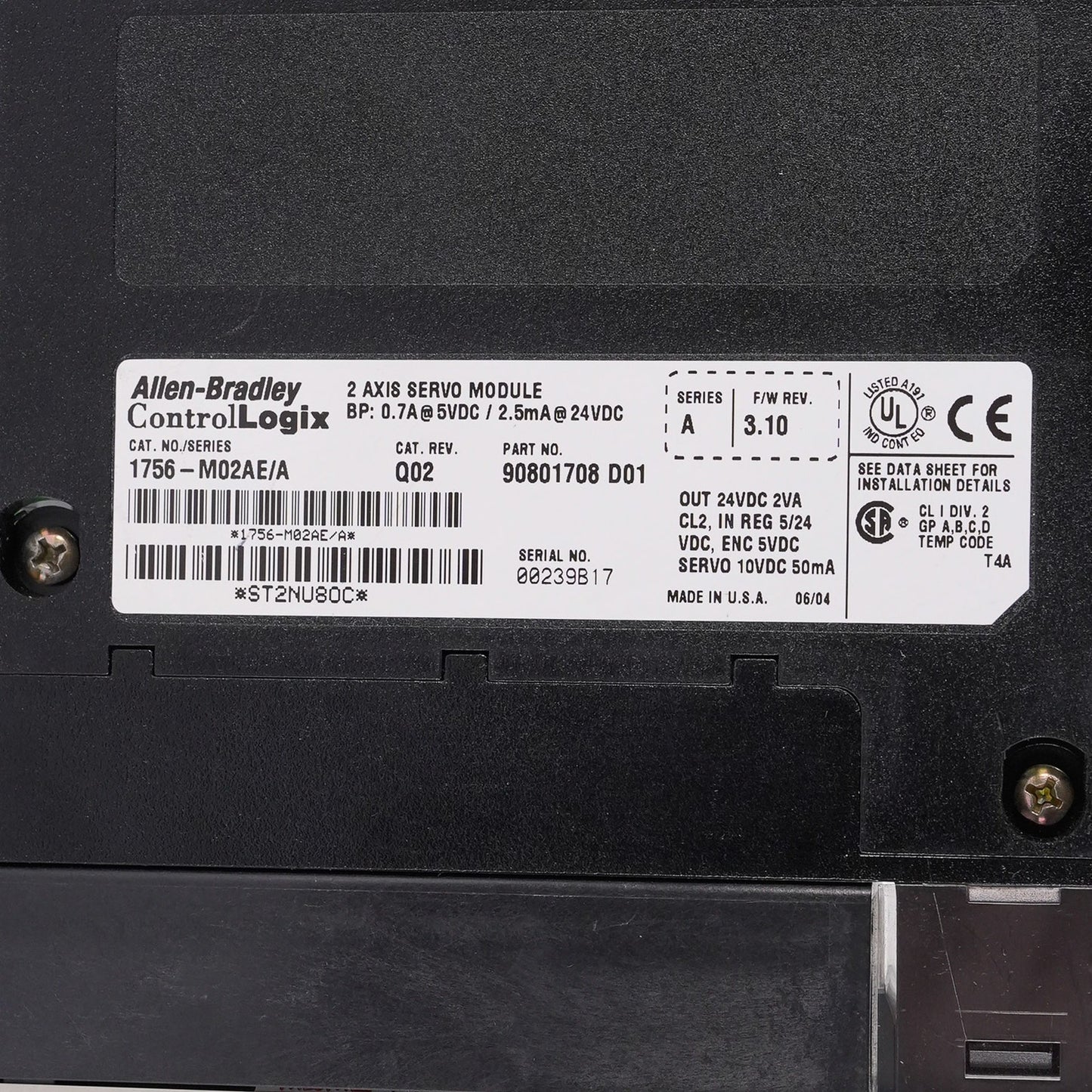 Allen Bradley 1756-M02AE Ser A ControlLogix 2 Axis Servo Interface 1756M02AE