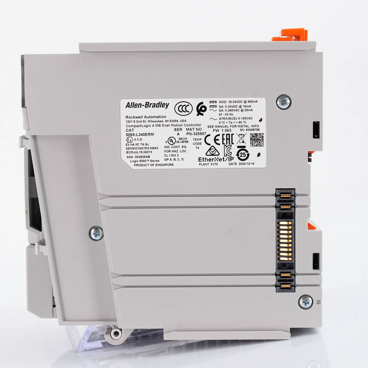 Allen Bradley 5069-L340ERM /A CompactLogix 5380 Controller 4MB 5069L340ERM 24VDC