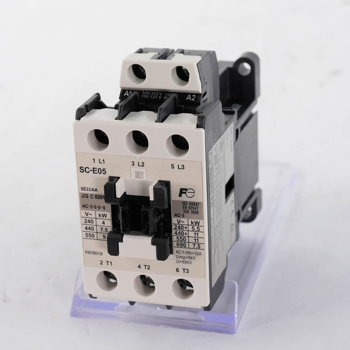Fuji SC-E05 SE22AA-H Magnetic Contactor 22A 600V 3-Pole 110-120VAC Coil