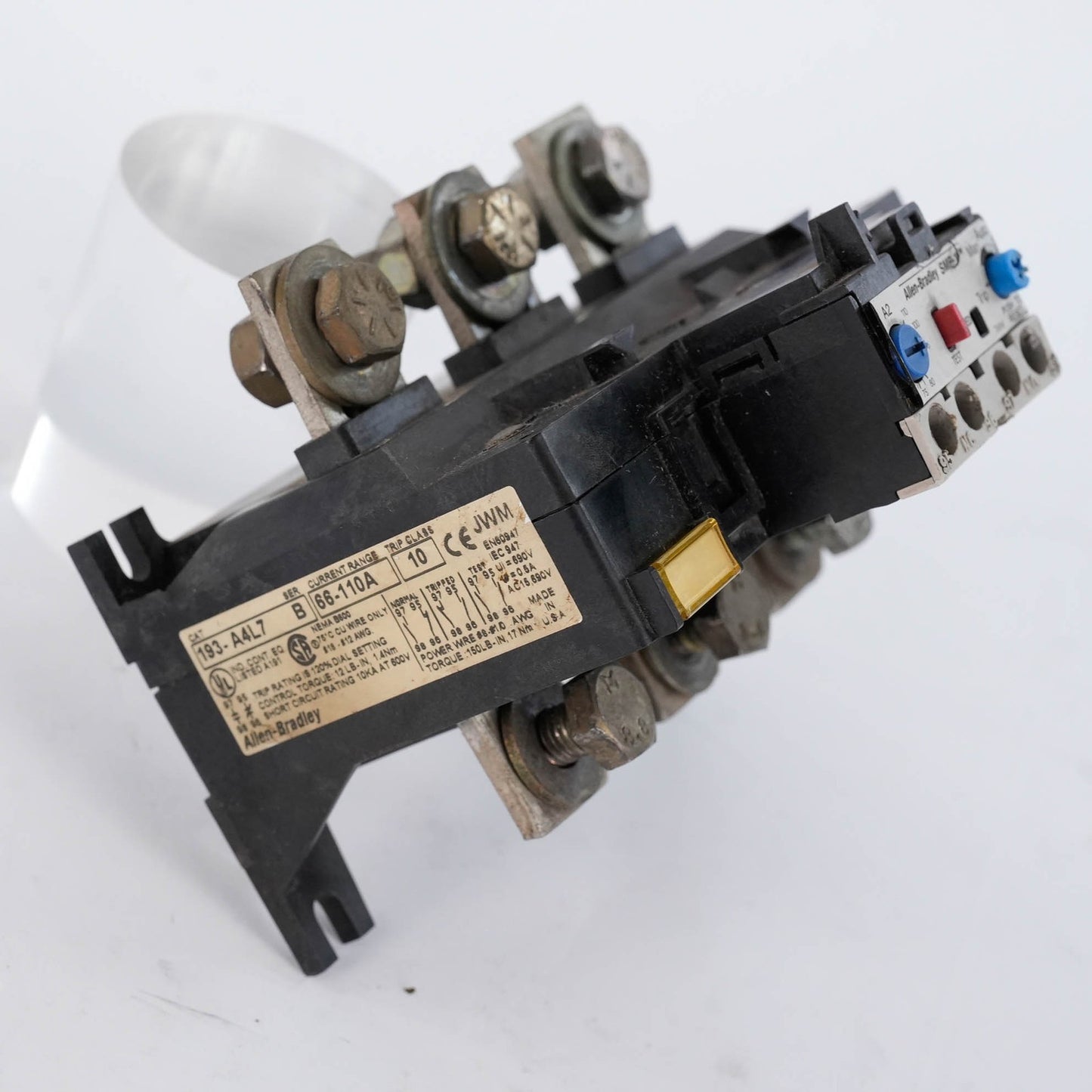 Allen Bradley 193-A4L7 /B Overload Relay 1.0-5.0A Trip Class 10 193A4L7 600VAC