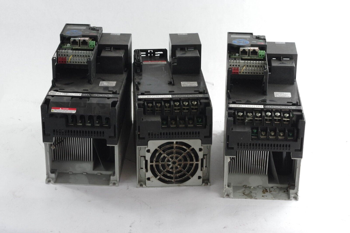 3x Allen Bradley Powerflex 525 25B-D024N104 15HP Drive 480V For Parts Or Repair