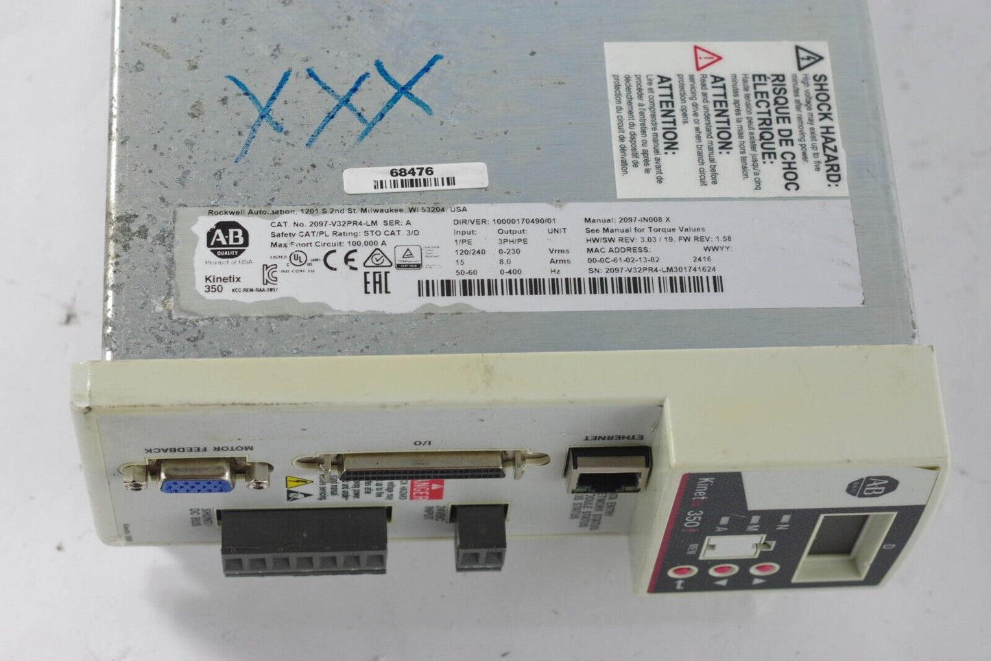 ALLEN BRADLEY 2097-V32PR4-LM SERVO DRIVE 2097-V32PR4-LM For Parts Repair