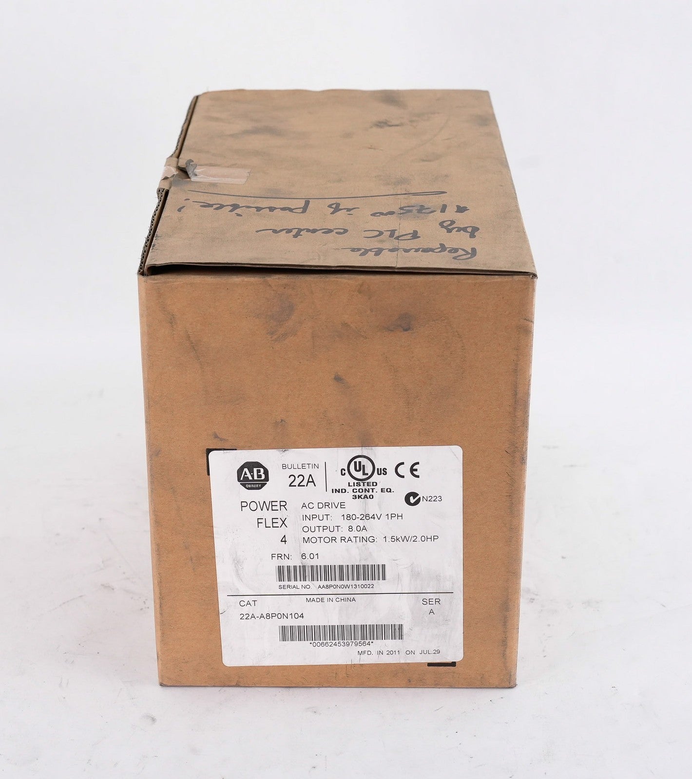 Allen Bradley 22A-A4P5N104 /A PowerFlex 4 AC Drive 3-Ph 22AA4P5N104 Used