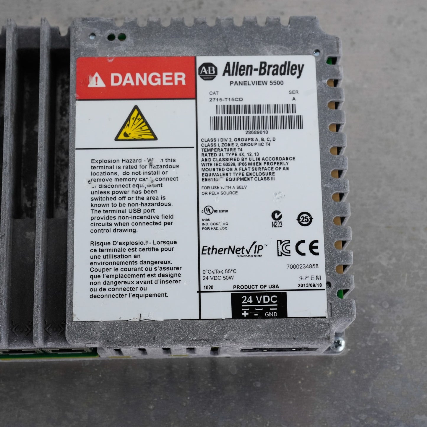 Allen Bradley 2715-T15CD /A PanelView 5500 Graphic Terminal 2715T15CD