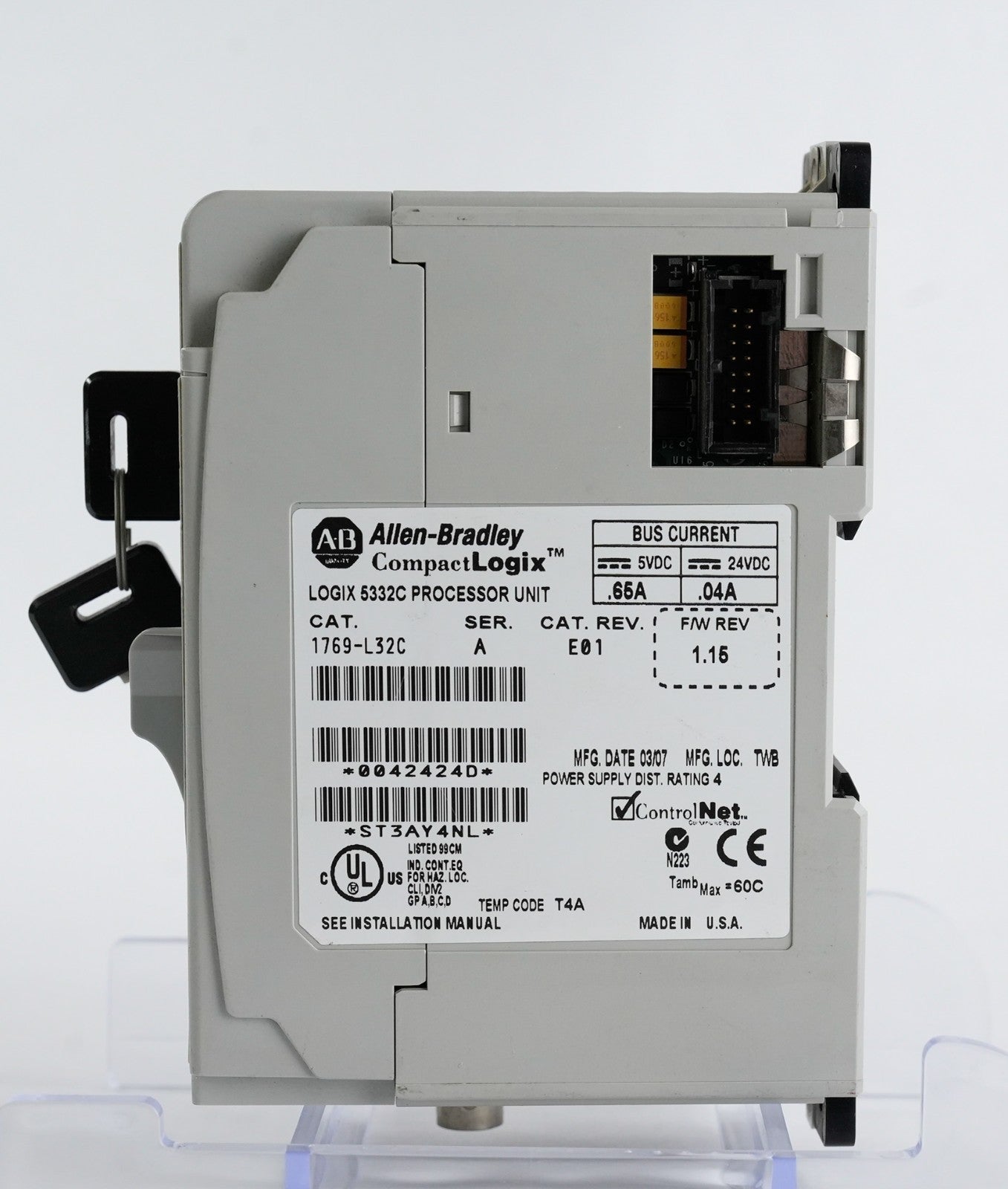 Allen Bradley 1769-L32C /A F/W REV 1.15 Compactlogix Logix 5332C Processor Unit