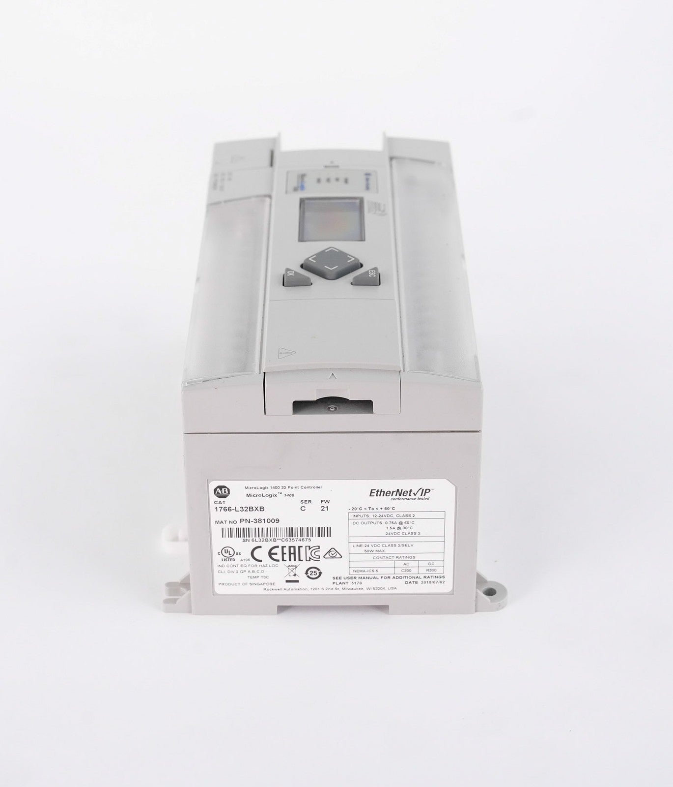 Allen Bradley 1766-L32BXB /C MicroLogix 1400 PLC 32-Point Controller 1766L32BXB