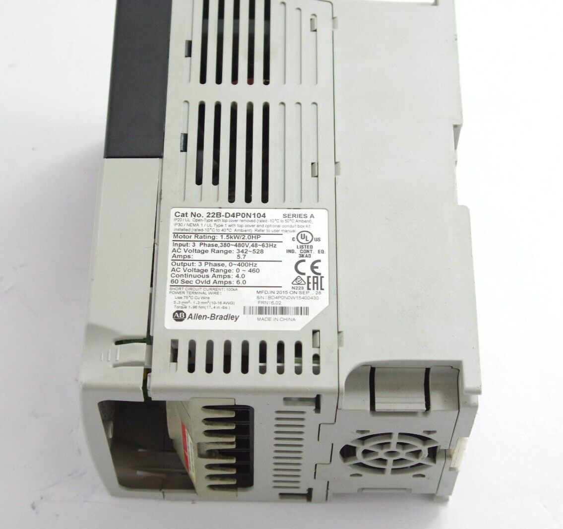 Allen Bradley 22B-D4P0N104 / 22BD4P0N104 Ser A PowerFlex 40 3-phase Input 5.7A