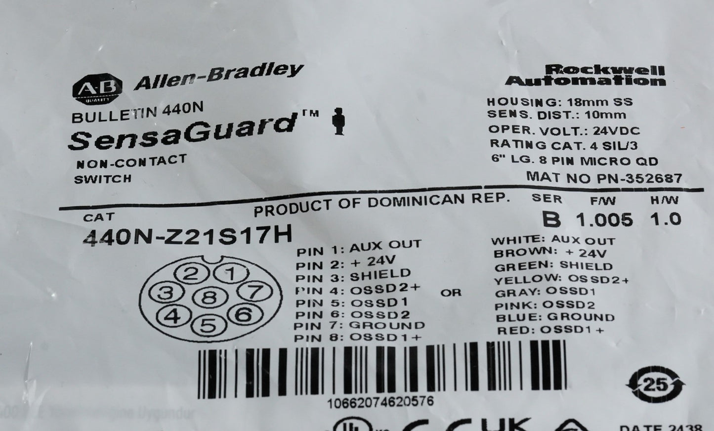 Allen Bradley 440N-Z21S17H Guardmaster Non Contact Switch - Sealed Surplus