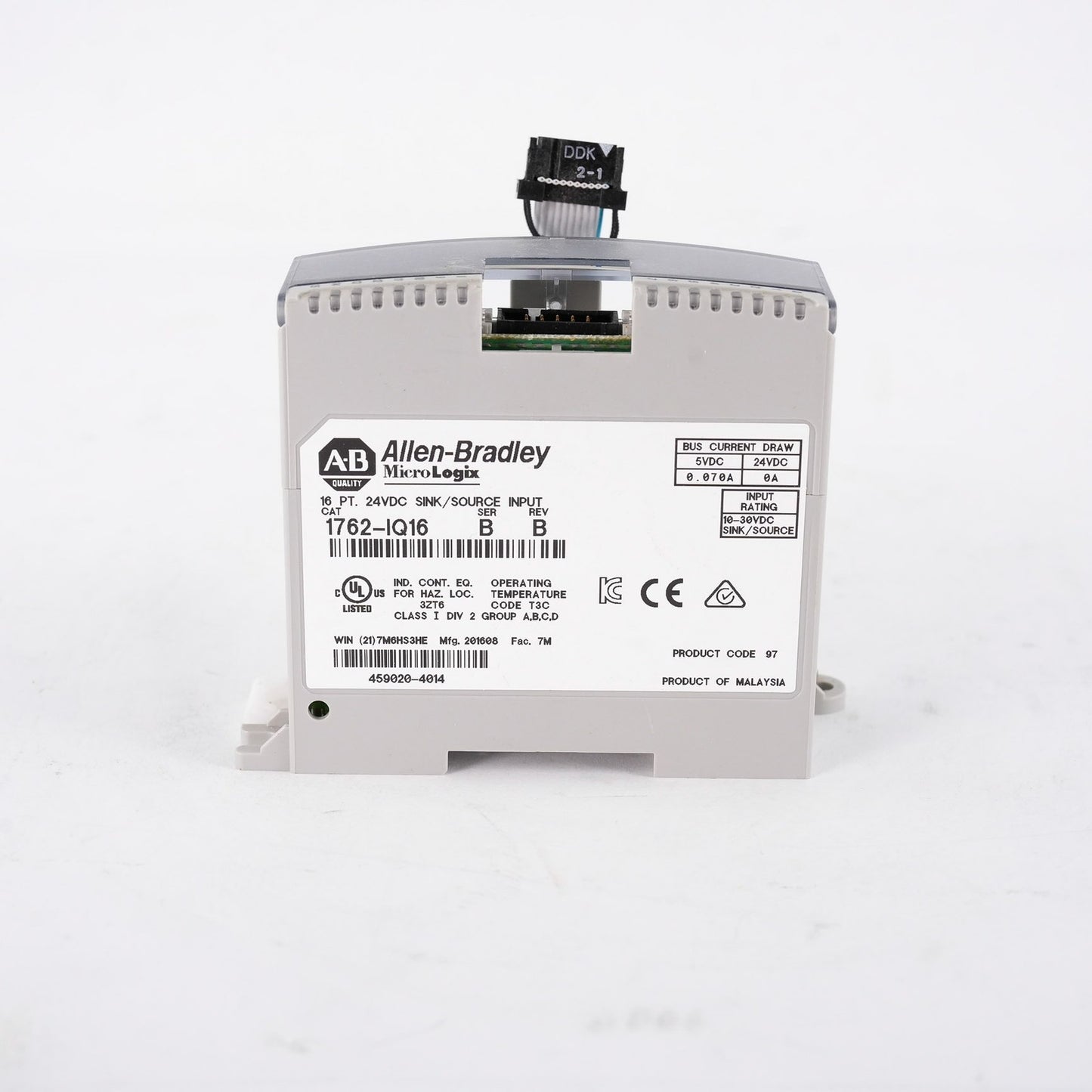 Allen Bradley 1762-IQ16 /B MicroLogix 16-Point Sink Source Input Module 1762IQ16
