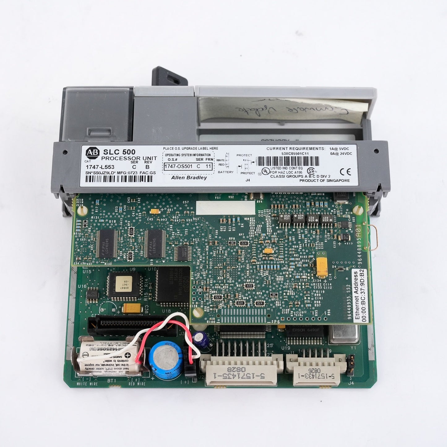 Allen Bradley 1747-L553 /C Rev B SLC 500 Processor Unit 64K 1747L553 SLC500 5/05