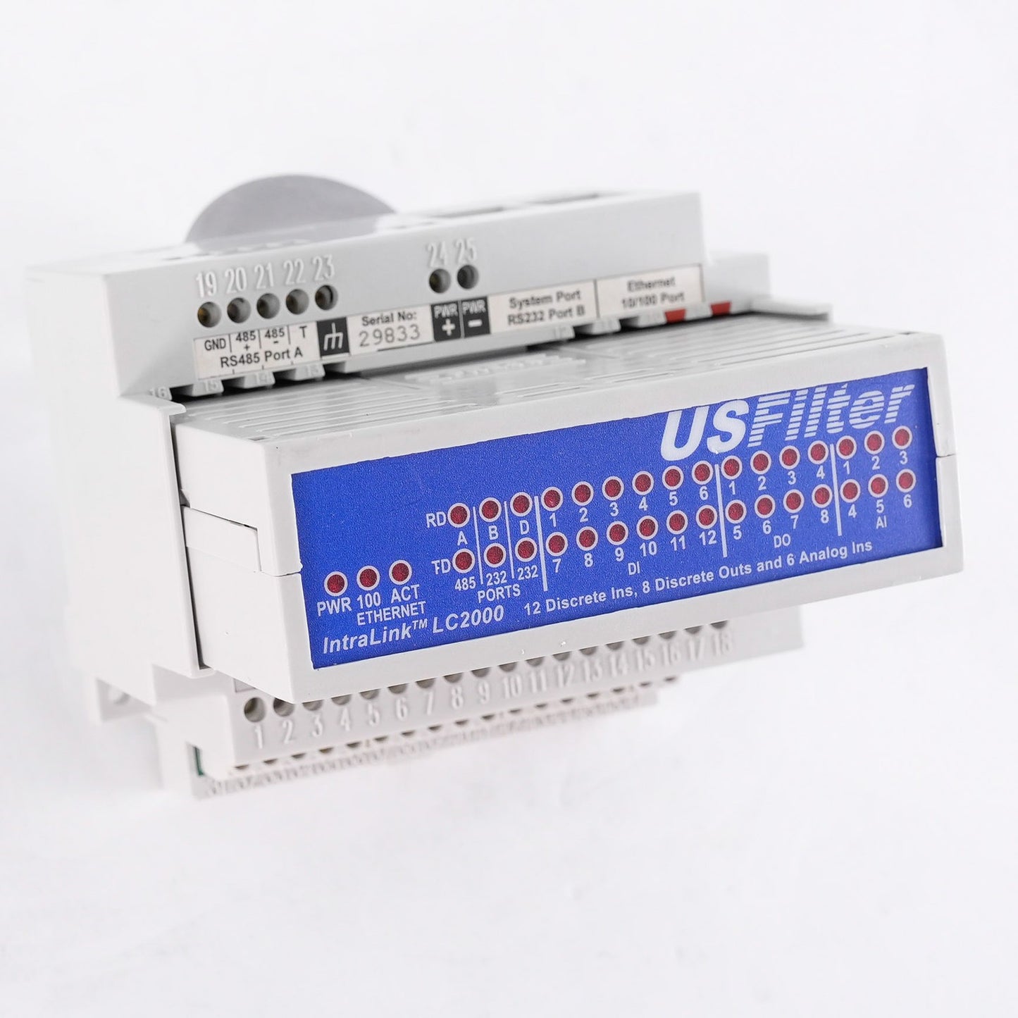 USFilter IntraLink LC2000 Control System Module PWR 100 ACT Ethernet
