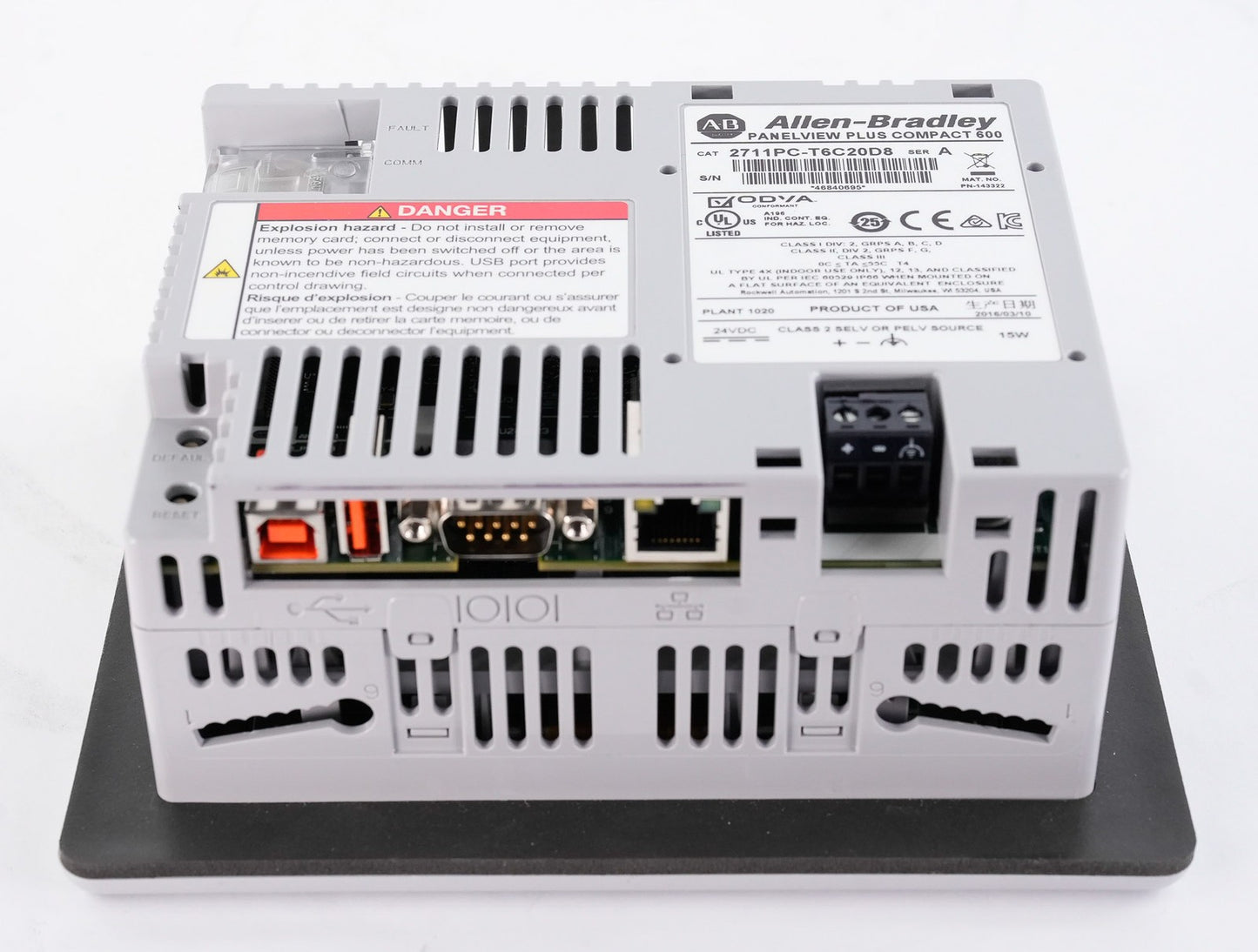Allen Bradley 2711PC-T6C20D8 /A PanelView Plus Compact 600 Display - Refurbished