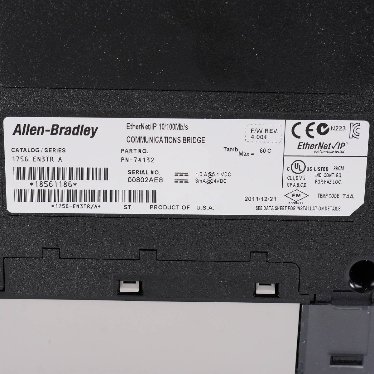 Allen Bradley 1756-EN3TR ControlLogix EtherNet/IP Dual Port Module 1756EN3TR