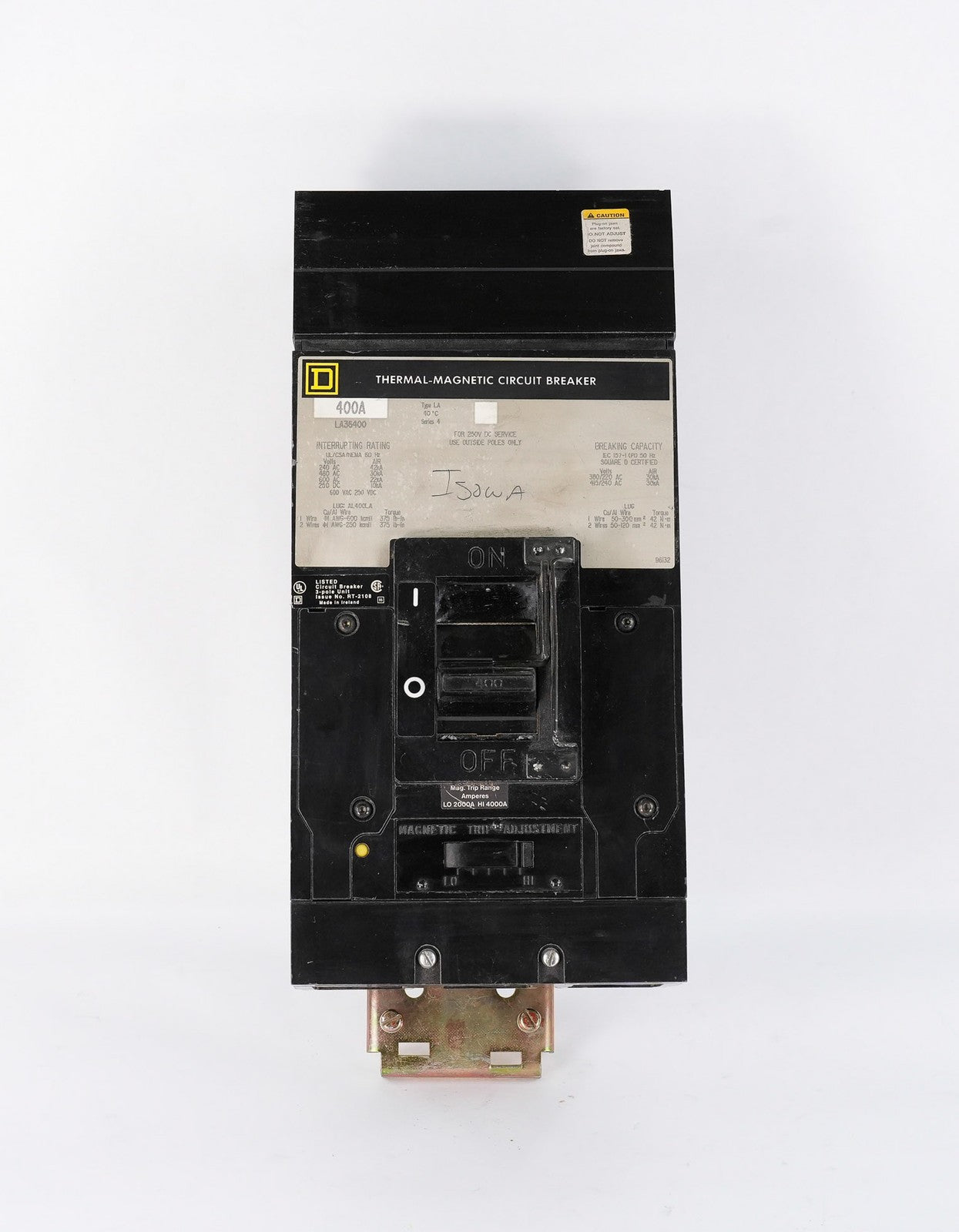 Square D LA36400 Thermal-Magnetic Circuit Breaker 400A