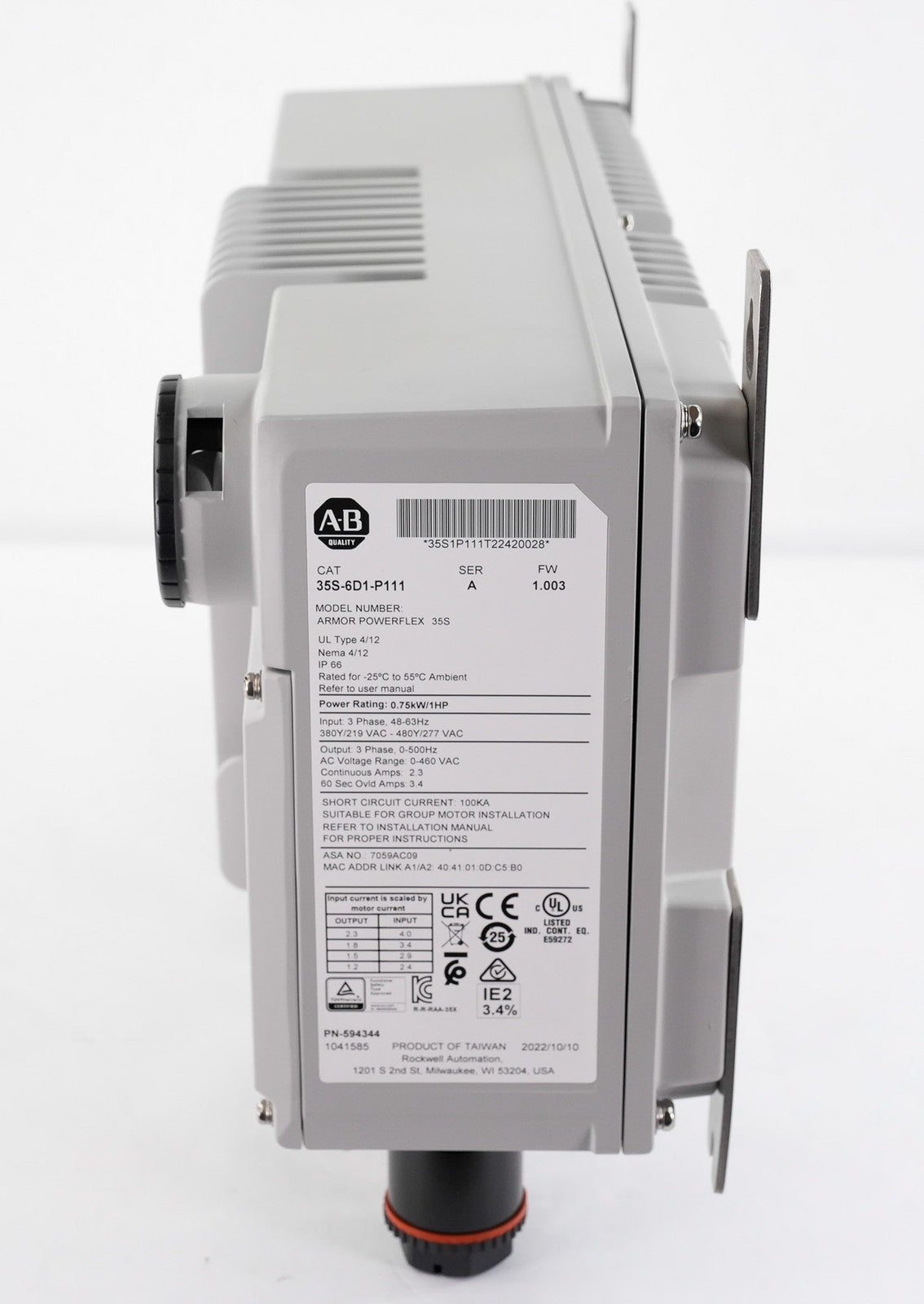 Allen Bradley 35S-6D1-P111 /A Armor PowerFlex 35S 35S6D1P111