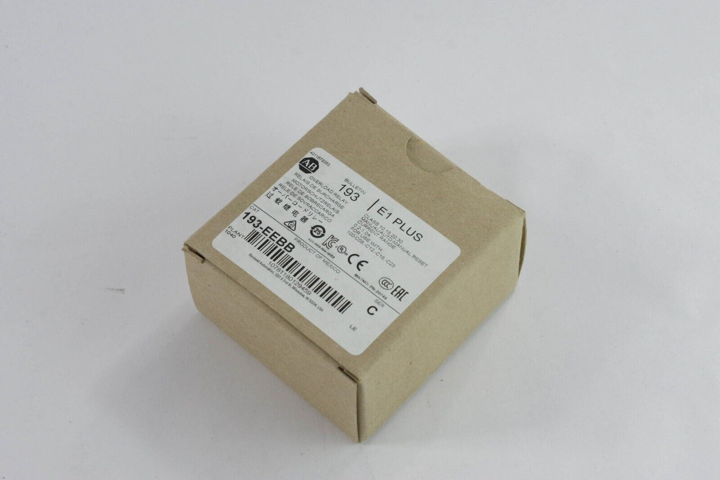 Allen Bradley 193-EEBB Overload Relay Ser C E1 Plus - New Surplus