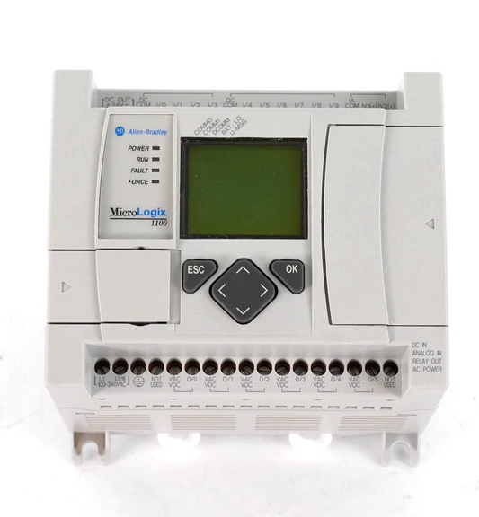 Allen Bradley 1763-L16BWA Ser B MicroLogix 1100 PLC 120/240VAC Controller