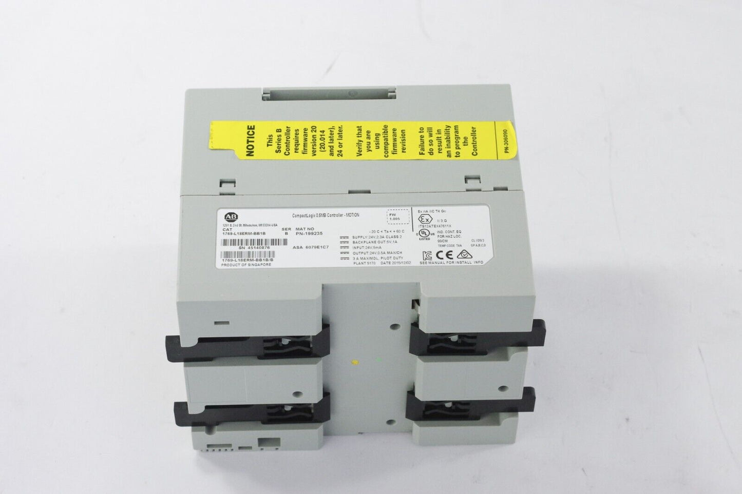 Allen Bradley 1769-L18ERM-BB1B CompactLogix Controller PLC Input Output Ser B