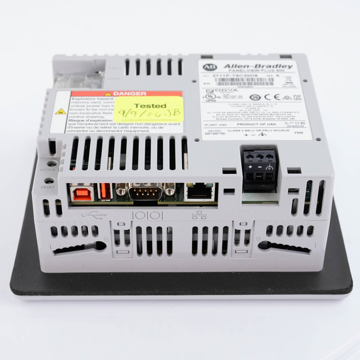 Allen Bradley 2711P-T6C20D8 Ser A PanelView Plus 6 600 Color Touch 24VDC HMI
