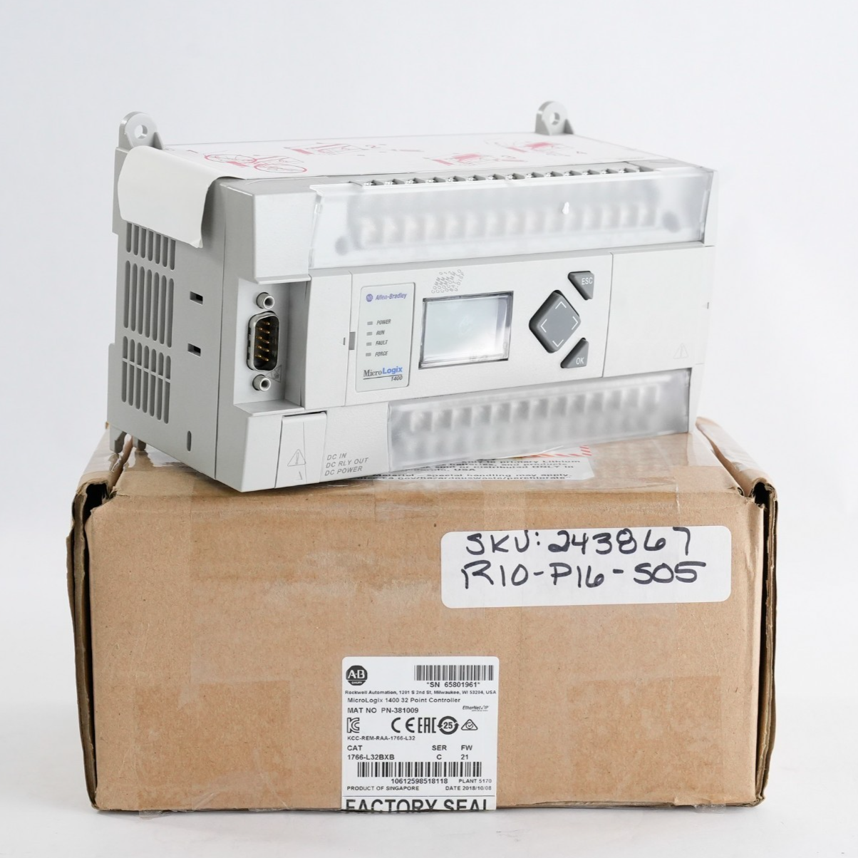 Allen Bradley 1766-L32BXB /C MicroLogix 1400 32-Pt Controller - Open Box