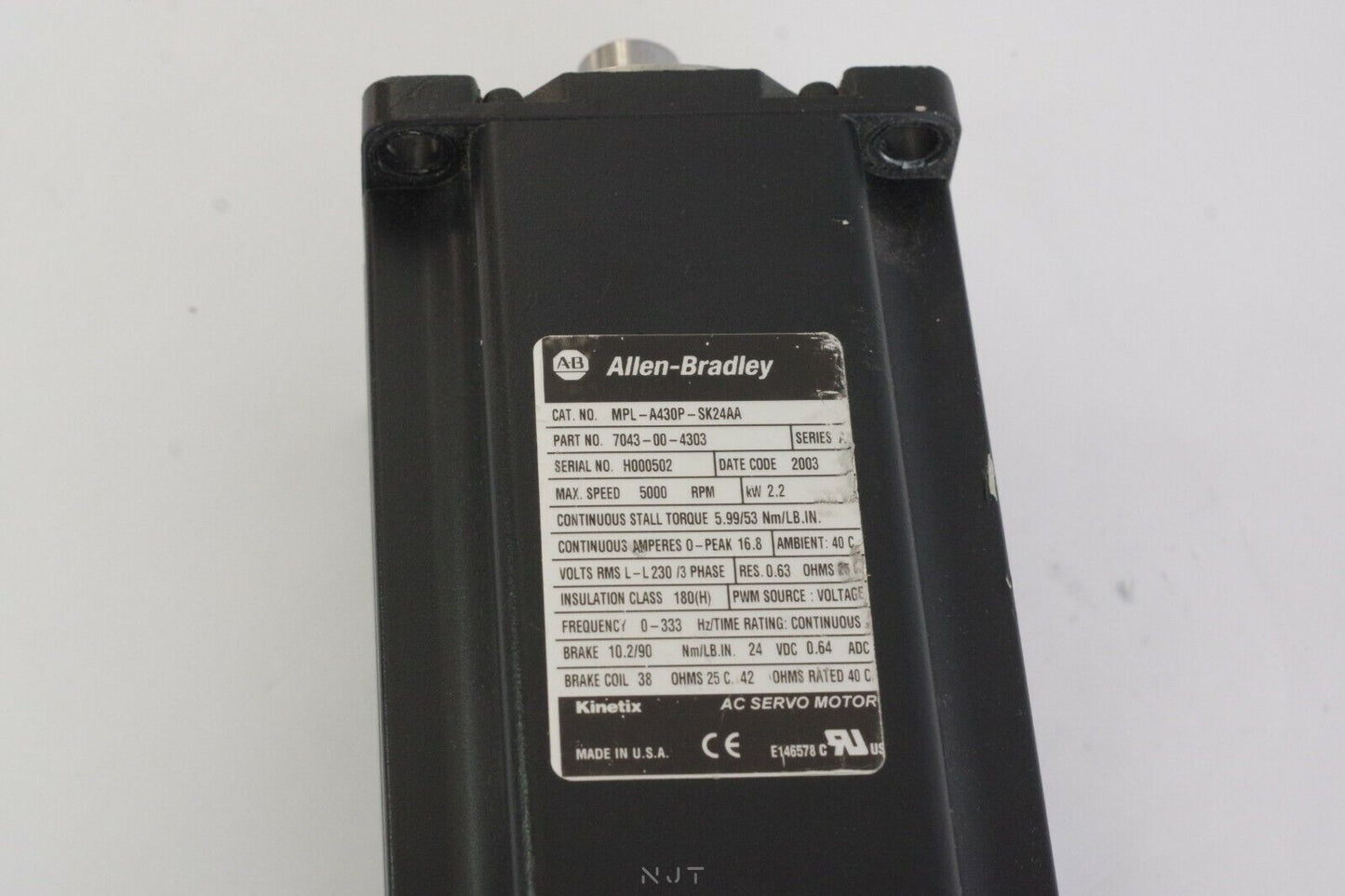 Allen Bradley MPL-A430P-SK24AA Servo Motor 7043-00-4303 Ser A 5000rpm 2.2kw MP