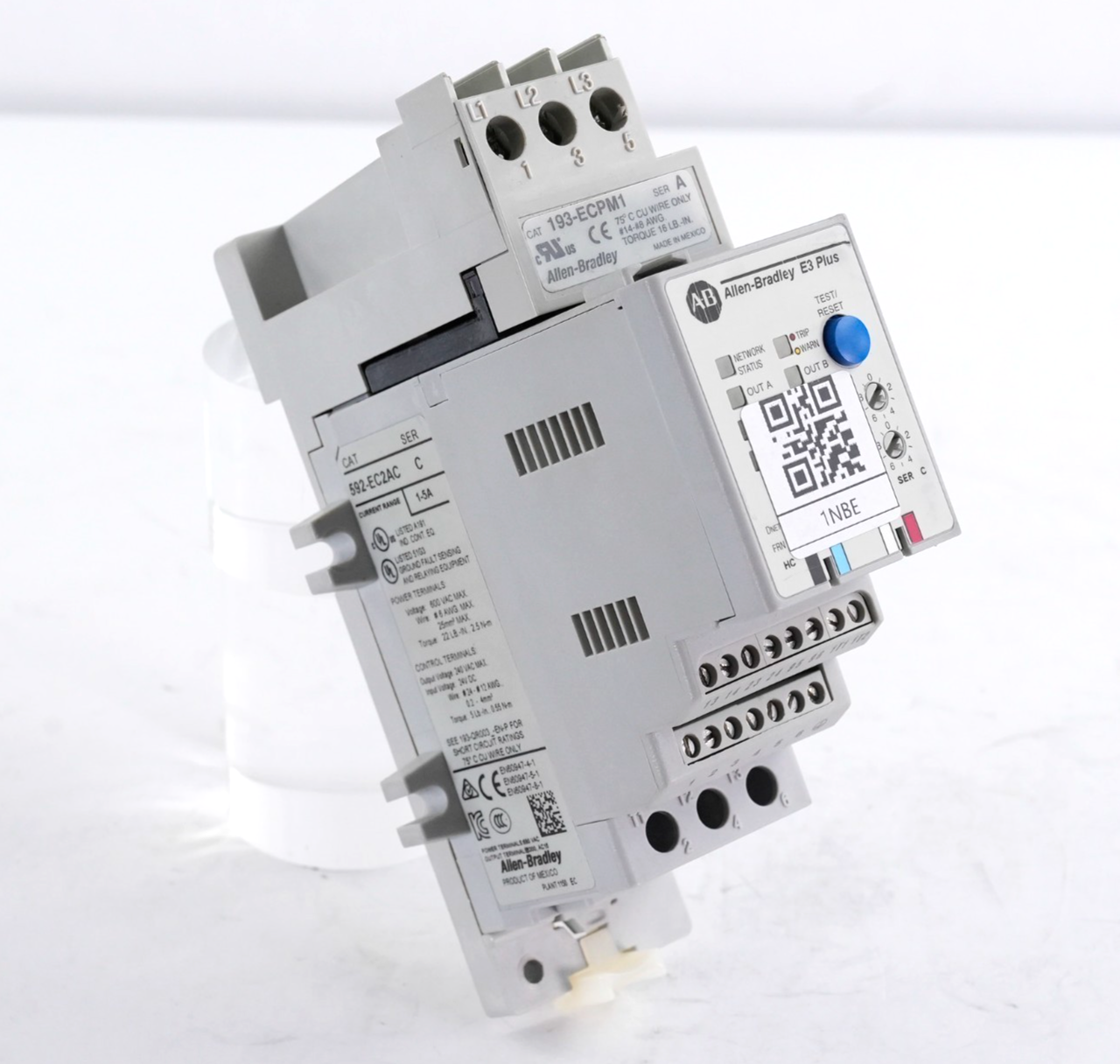 Allen Bradley  592-EC2AC /C  + 193-ECPM1 /A E3 Plus Overload Relay 592EC2AC
